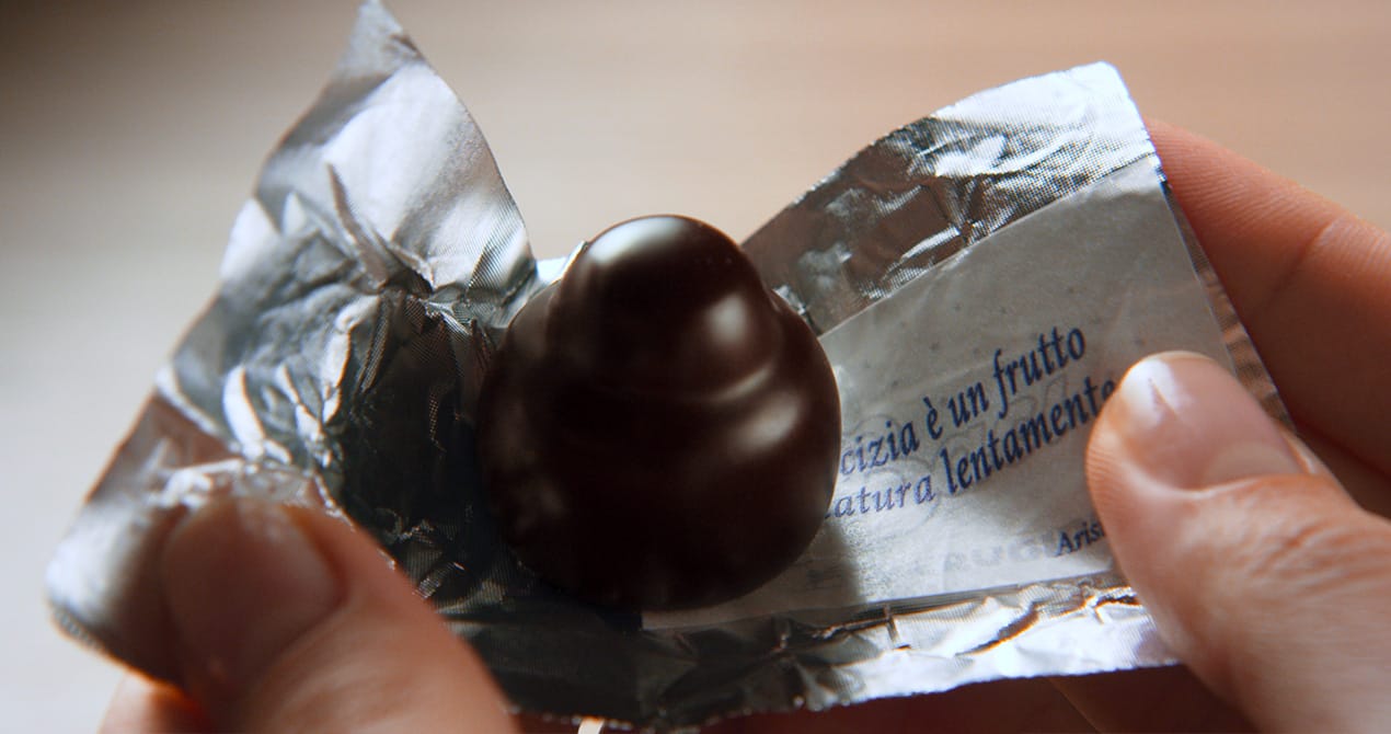 An unwrapped Bacio Perugina