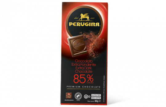 A tablet of dark chocolate with 85% cacao by Baci Perugina
