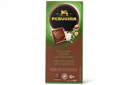 A tablet of milk chocolate with hazelnuts by Baci Perugina