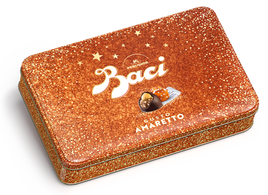 Tin of Baci Perugina Amaretto Pralines