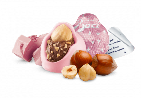 Ingredients and wrapper of Baci Limited Edition Ruby pink