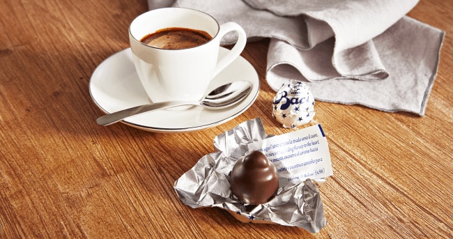 Baci Perugina with coffee