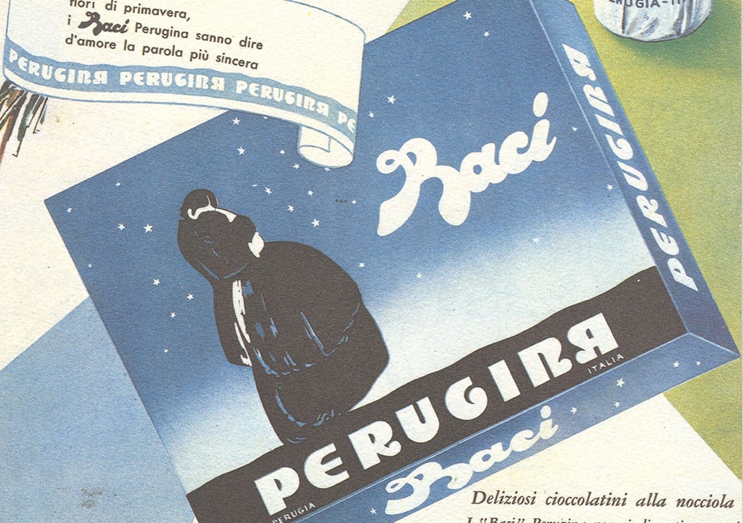 pubblicità dei Baci Perugina negli anni '50