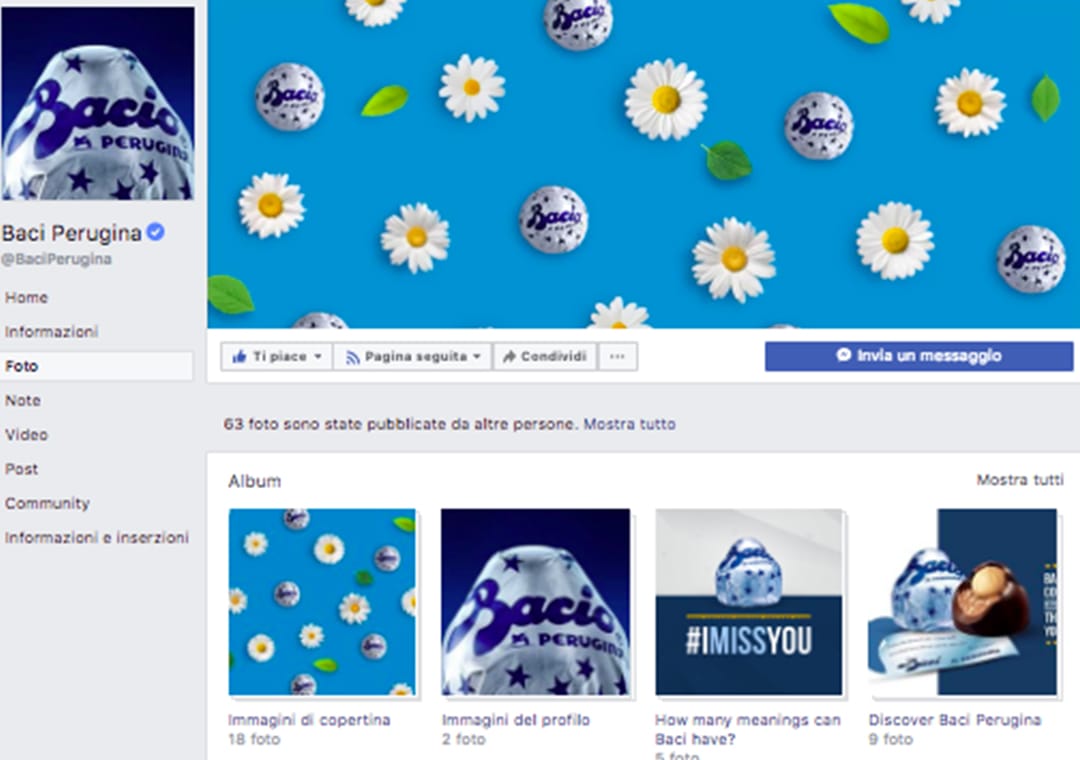 Pagina Facebook di Baci Perugina