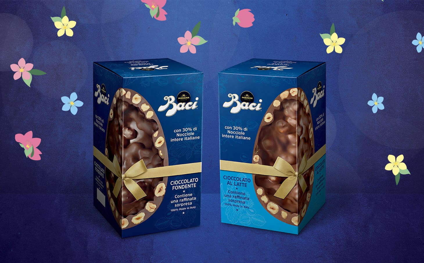 Uova con nocciole intere della Collezione Pasqua Baci Perugina