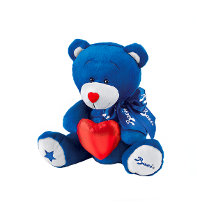 Peluche orso blu per San Valentino