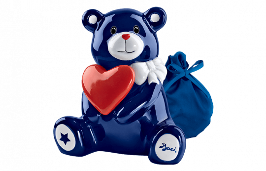 Baci Perugina orsetto blu ceramica salvadanaio San Valentino
