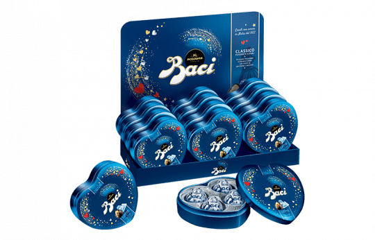 Baci Perugina scatola di latta piccola a forma di cuore con cioccolatini San Valentino