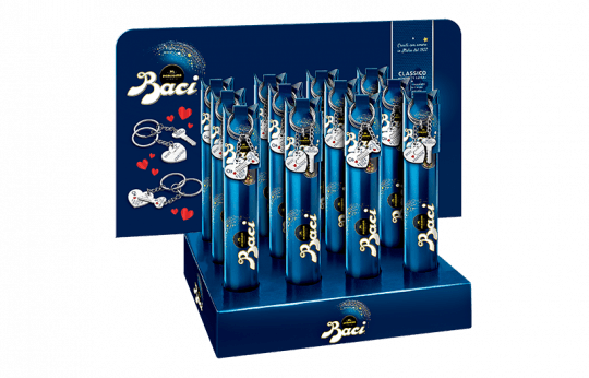 Baci Perugina tubo portachiavi cuore cioccolatini fondenti San Valentino
