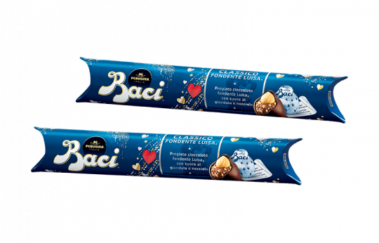 Baci Perugina tubo di cioccolatini fondenti per San Valentino