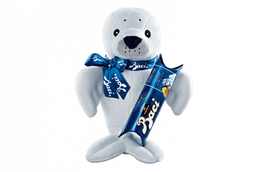 Baci Perugina peluche foca media cioccolato fondente San Valentino