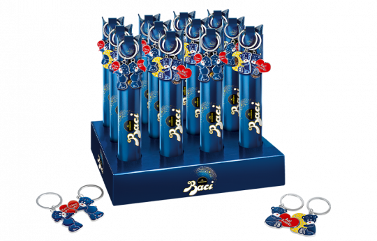 Baci Perugina tubo portachiavi doppio orsetto cioccolatini fondenti San Valentino