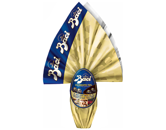 Uovo cioccolato fondente 70% Baci Perugina doppia sorpresa collezione pasqua