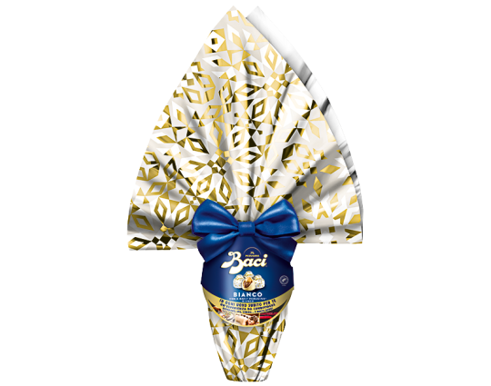 Uovo pasqua cioccolato bianco Baci Perugina sorpresa raffinata collezione pasqua