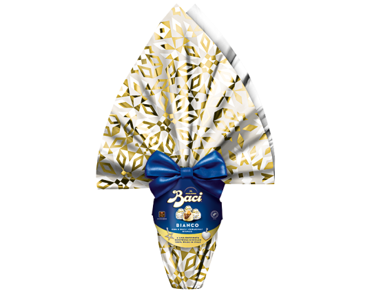Uovo pasqua cioccolato bianco Baci Perugina sorpresa raffinata collezione pasqua