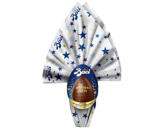 Baci® Perugina® Uovo di cioccolato fondente con granella di nocciole e Messaggi incisi 310g 