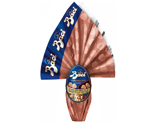Uovo Baci® Perugina® di cioccolato fondente extra al gusto caramello con granella di mandorle caramellate - Baci® Perugina® 