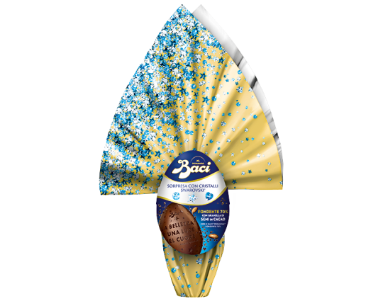 Uovo di Pasqua al cioccolato fondente 70% con semi di cacao con messaggi incisi sull’uovo – Baci® Perugina® 