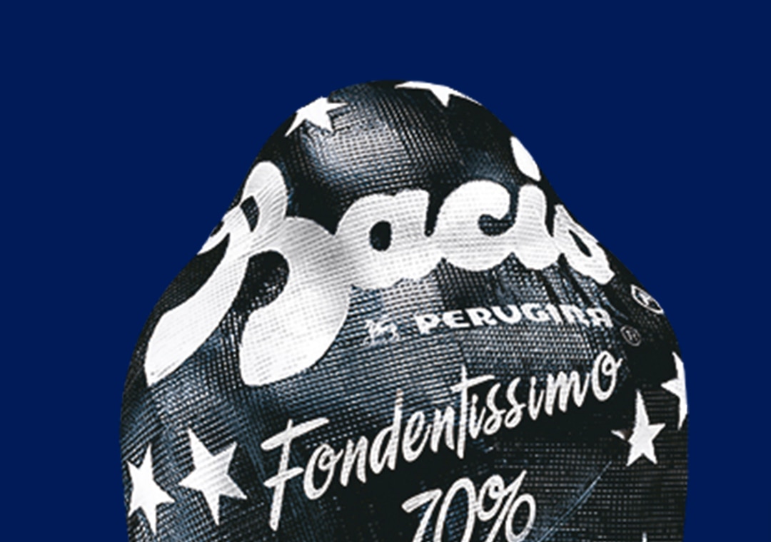 Baci Perugina extra dark 70% chocolate in black with gold stars wrapper