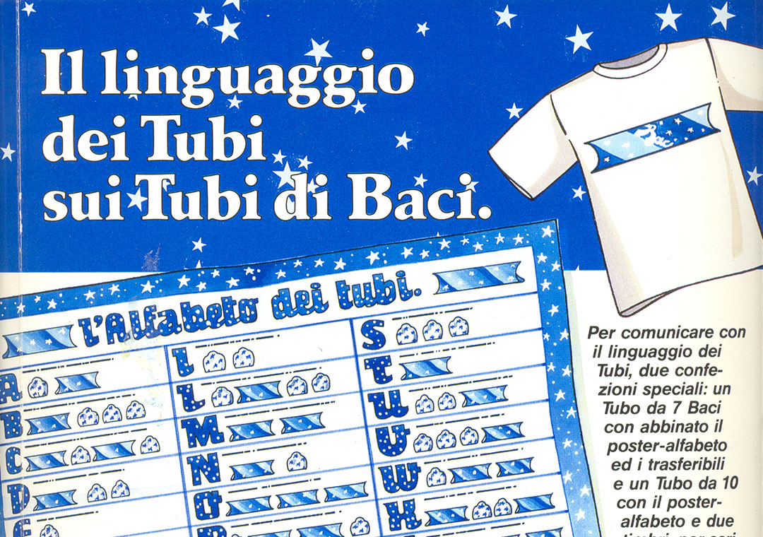 Explanation of “tubes” languages on tuba Baci Perugina