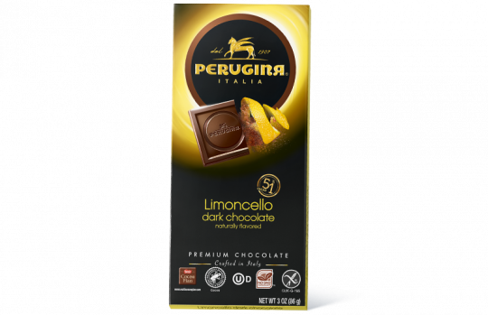 A tablet of dark chocolate with limoncello flavour by Baci Perugina