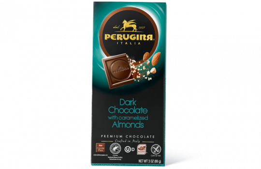 A tablet of dark chocolate 51% cacao with almonds by Baci Perugina