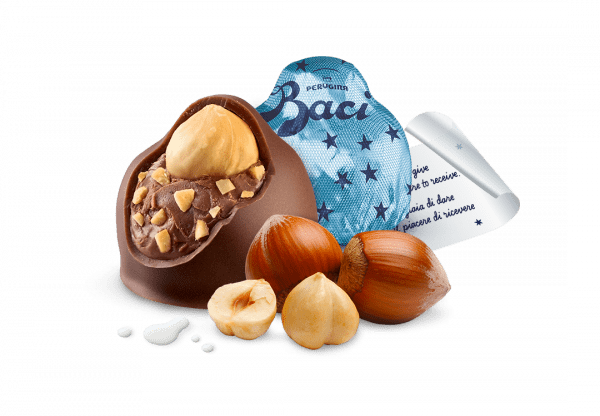 Ingredients and wrapper of Baci Milk